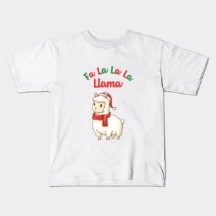 Fa La La La Llama Christmas Kids T-Shirt